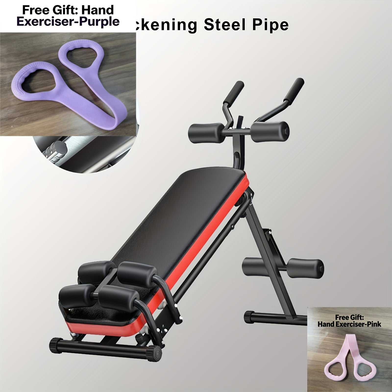Adjustable Ab Trainer Sit-Up Bench with Resistance Bands