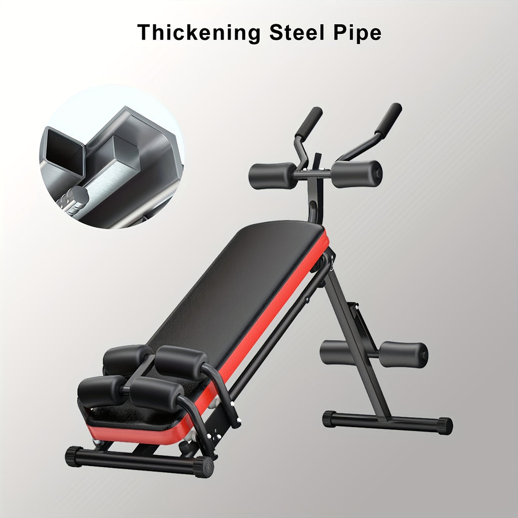 Adjustable Ab Trainer / Sit-Up Bench with Resistance Bands