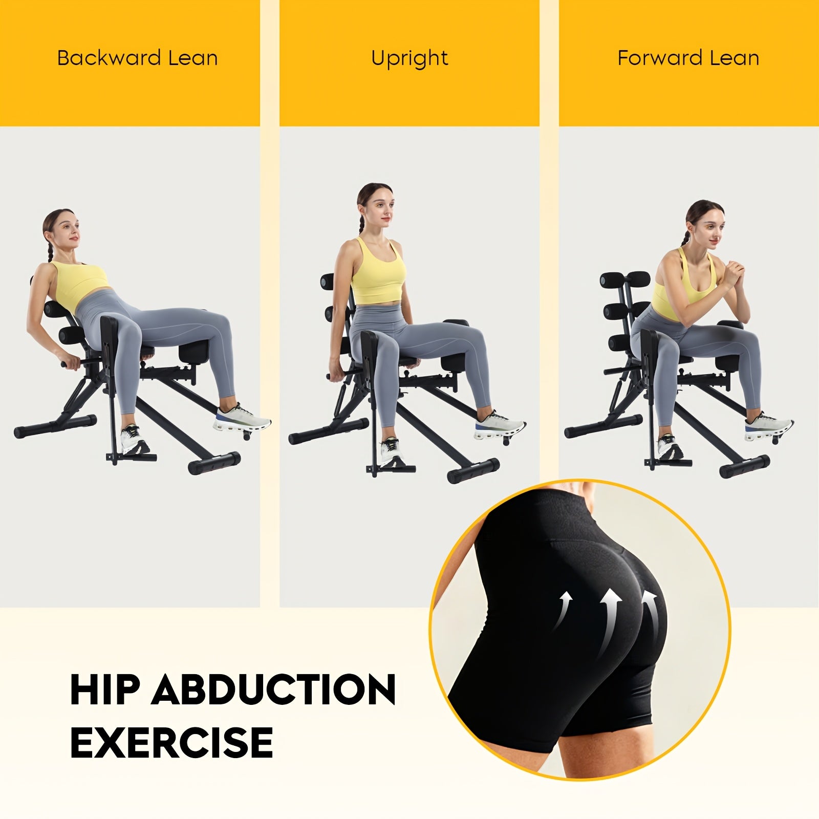 3-in-1 Hip Abductor & Thigh Trainer Machine