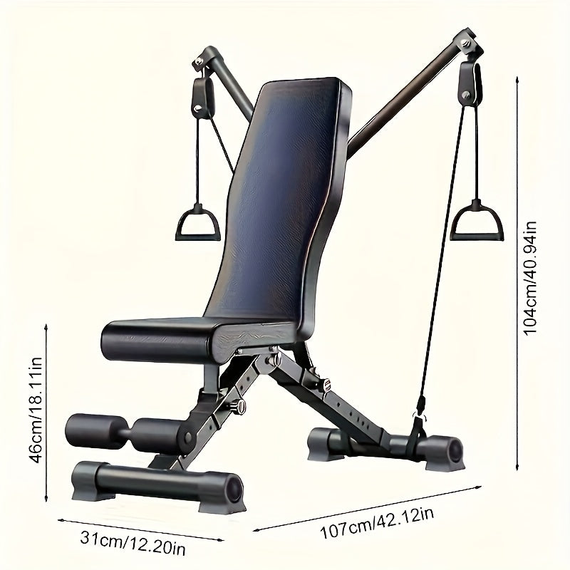 13-in-1 Adjustable Multifunctional Weight Bench with Cable System