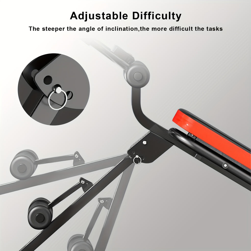 Adjustable Ab Trainer Sit-Up Bench with Resistance Bands