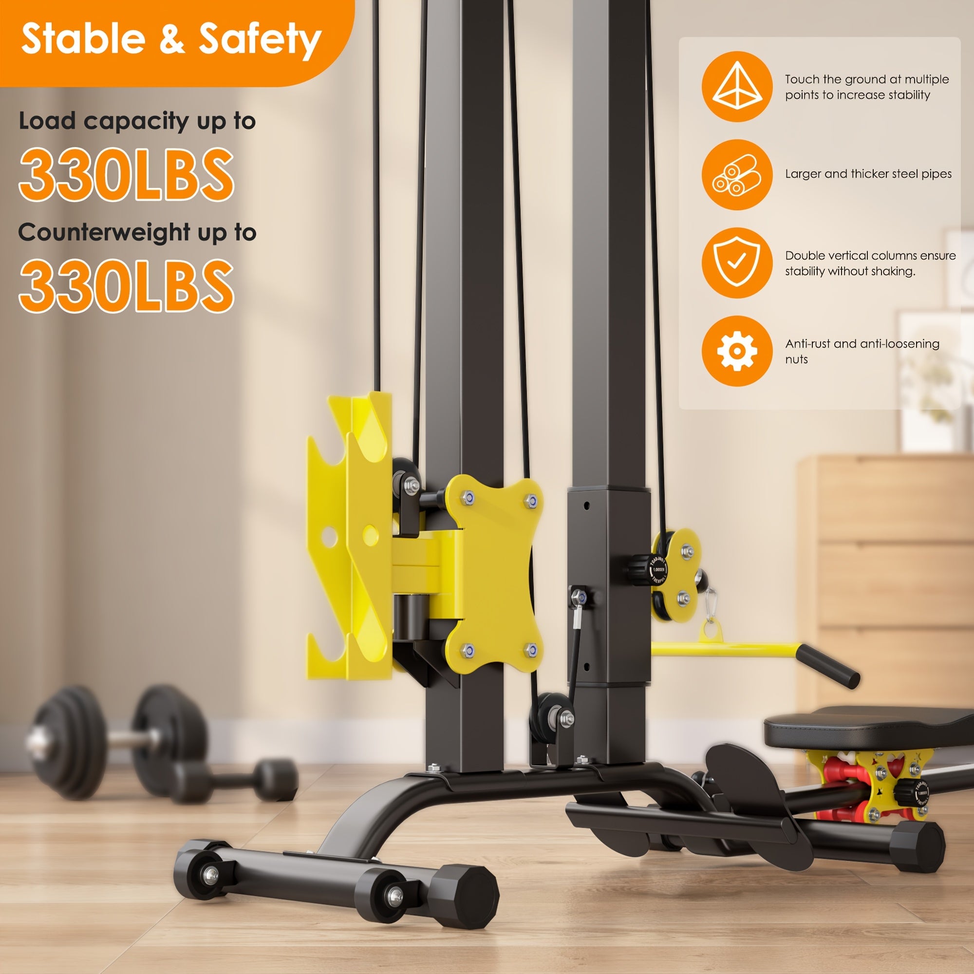 Foldable Multi-Functional Cable Row Machine