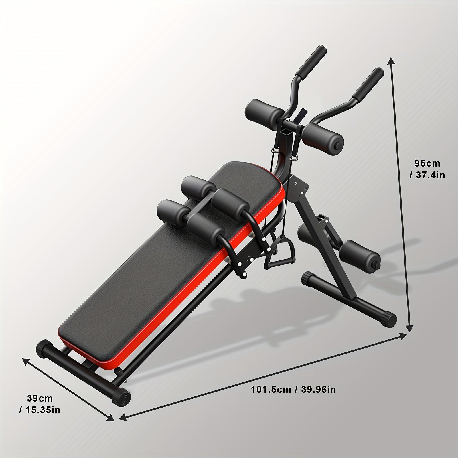 Adjustable Ab Trainer / Sit-Up Bench with Resistance Bands