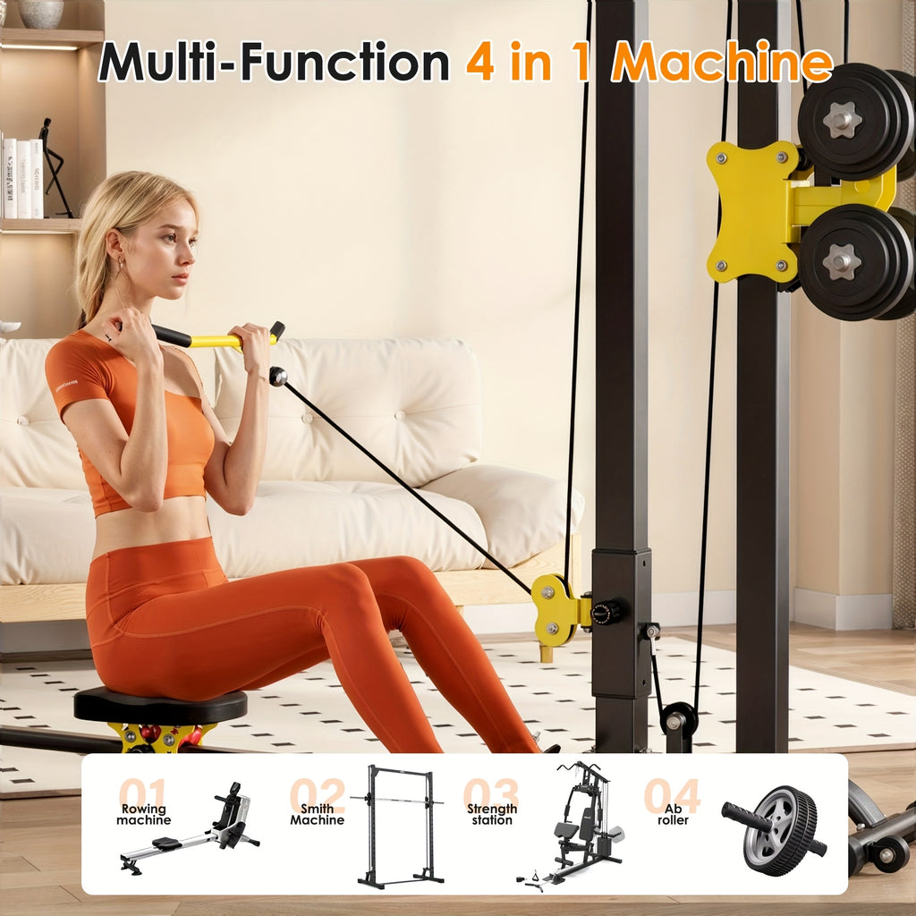 Foldable Multi-Functional Cable Row Machine