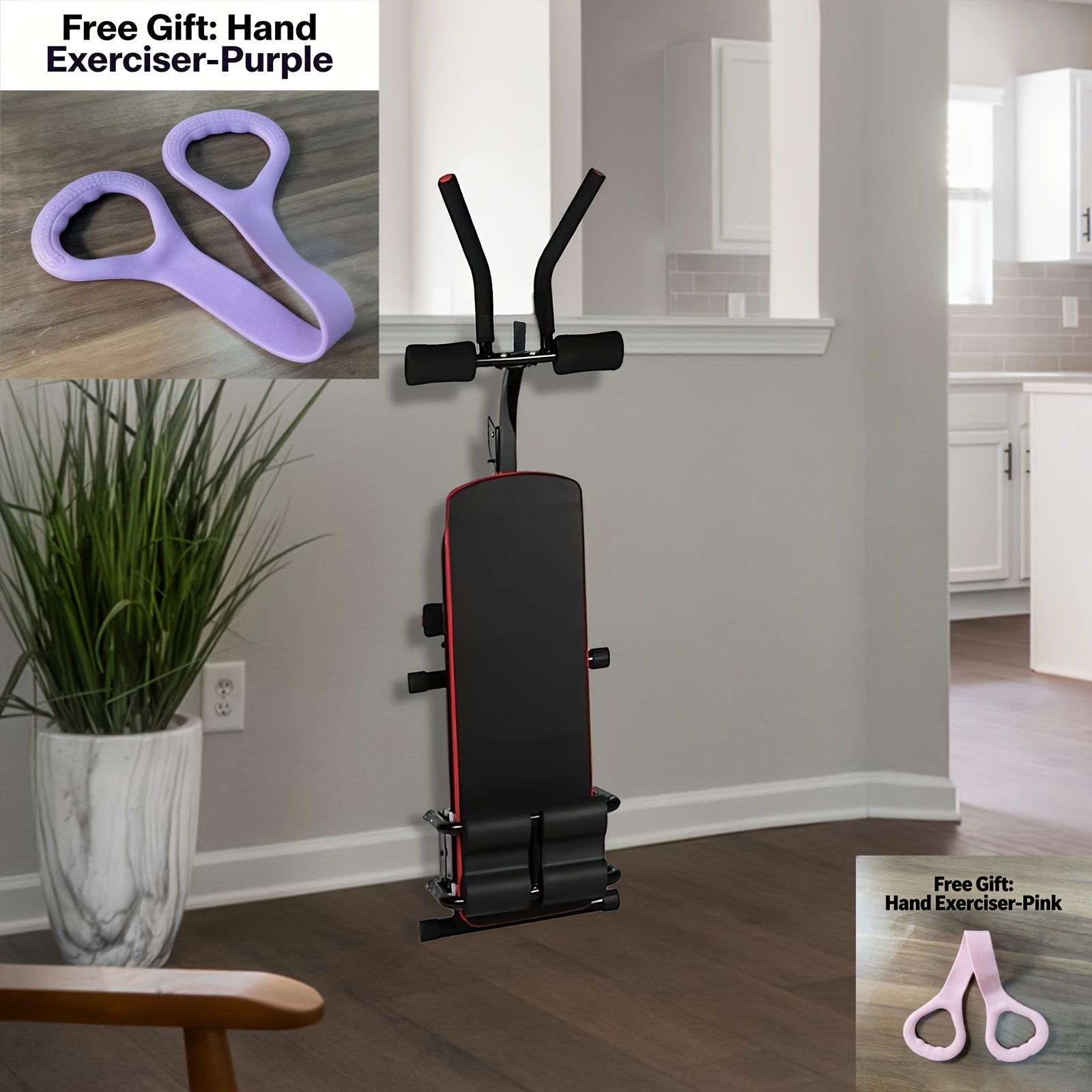 Adjustable Ab Trainer Sit-Up Bench with Resistance Bands
