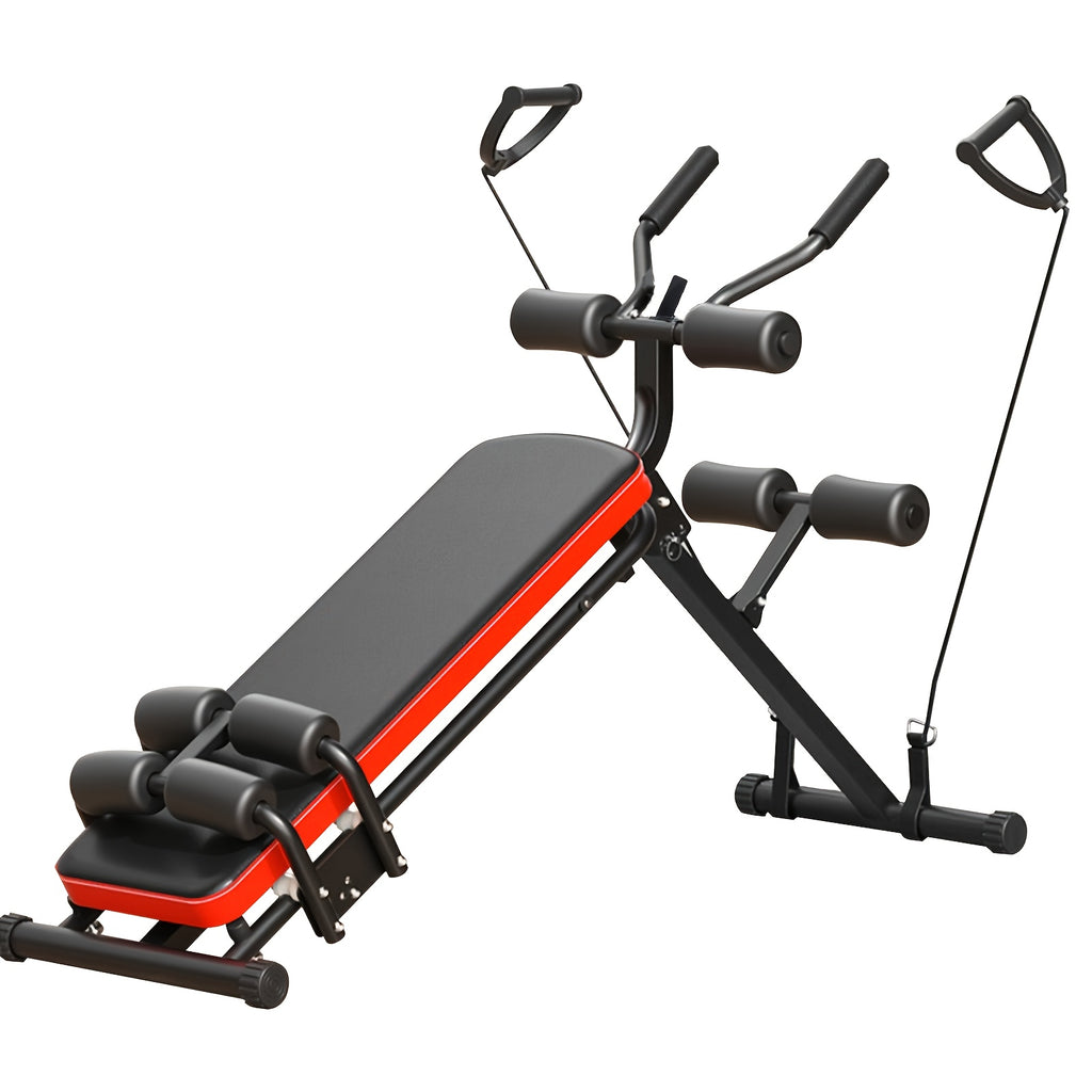 Adjustable Ab Trainer Sit-Up Bench with Resistance Bands