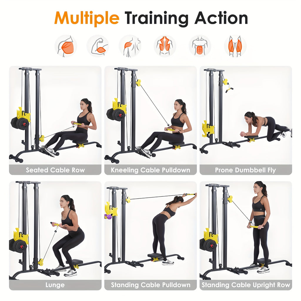 Foldable Multi-Functional Cable Row Machine