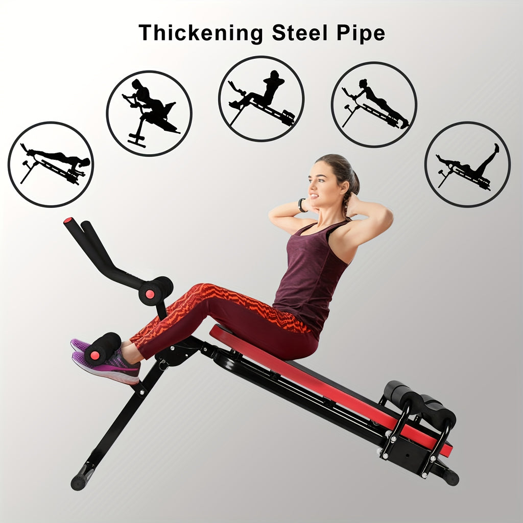 Adjustable Ab Trainer Sit-Up Bench with Resistance Bands