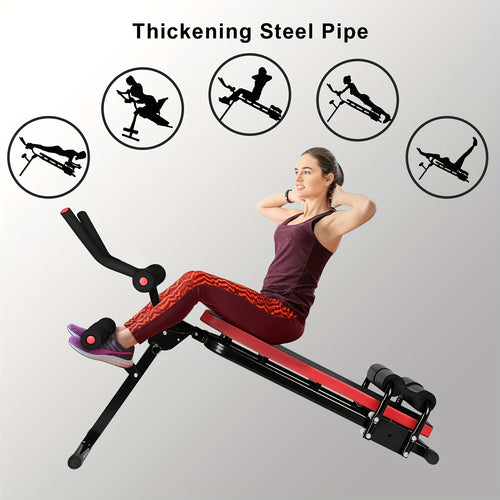 Adjustable Ab Trainer Sit-Up Bench with Resistance Bands